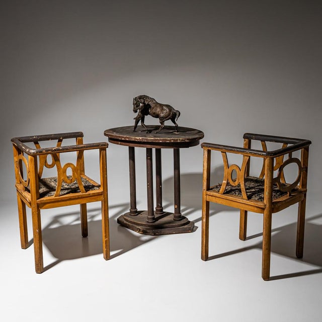 Wood Art Nouveau Secessionist Table For Sale - Image 7 of 9