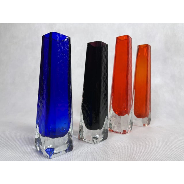 Sommerso Glass Vases from Veb Kunstglas Wasungen, 1970s, Set of 4 For Sale - Image 9 of 13
