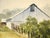 Paint Grey Barn and Brown House - Rural California Landscape in Watercolor on Paper by Alice Duke For Sale - Image 7 of 9