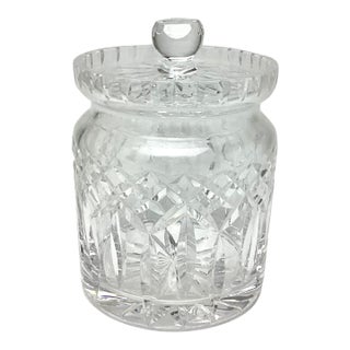 Vintage Waterford Crystal Biscuit Barrel Lismore Pattern Storage Jar With Lid For Sale