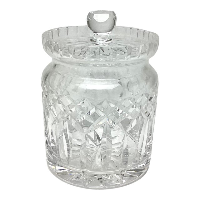 Vintage Waterford Crystal Biscuit Barrel Lismore Pattern Storage Jar With Lid For Sale