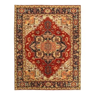 Pasargad DC Red Color Fine Hand Knotted Serapi Rug For Sale
