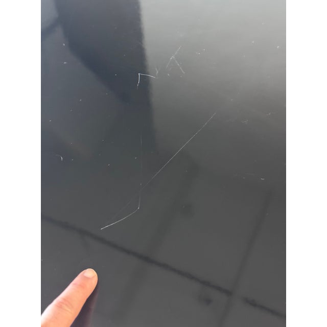 Late 20th Century Postmodern Wavy Glass and Lacquer Coffee Table For Sale - Image 12 of 15