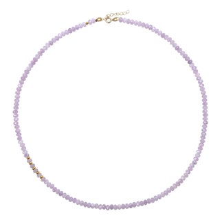 Kunzite 18k Gold Necklace For Sale