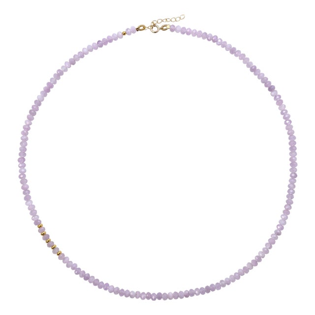 Kunzite 18k Gold Necklace For Sale