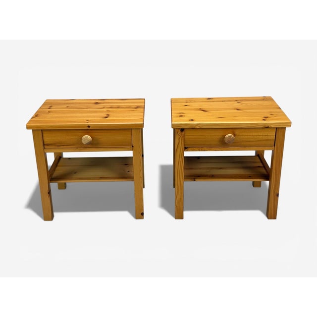 Wood Swedish Modern, Nightstands, Pine, Sweden, 1970s For Sale - Image 7 of 11