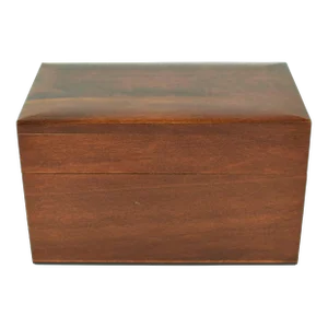 Mid 20th Century Handcrafted Wooden Card Box Made in Poland