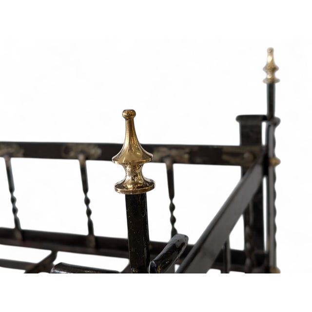 Vintage Iron and Brass Log Holder, 1960s For Sale - Image 4 of 9