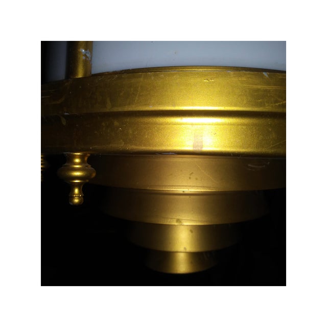 1970s Large Mid Century Gothic Pendant Light With Long Metal Downrod For Sale - Image 4 of 14