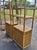 Hollywood Regency Vintage Burnt Woven Bamboo Etagere Pair - Arched Palm Beach Regency For Sale - Image 3 of 8