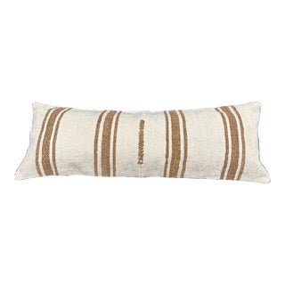 Turkish Hemp Pillow Cushion Natural Beige Brown Cushion Cover 14x40 For Sale
