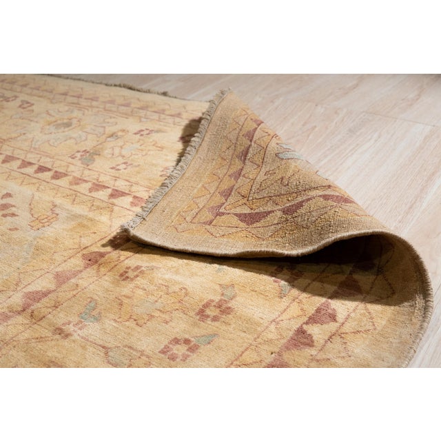 Violet Elegant Beige Hand-Knotted Wool Rug Carpet, Soft Allover Design For Sale In New York - Image 6 of 6