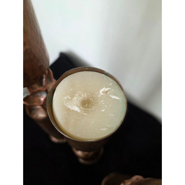 Brutalist Copper Candle Holders by Thomas R. Markusen For Sale - Image 12 of 12