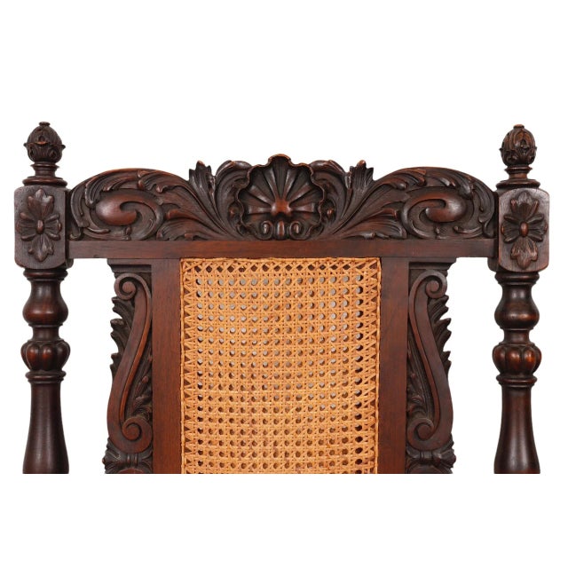 Jacobean Cane Back Armchairs - a Pair For Sale - Image 4 of 11
