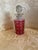 Crystal Stopper Red Decorative Barbers Bottle For Sale - Image 4 of 4