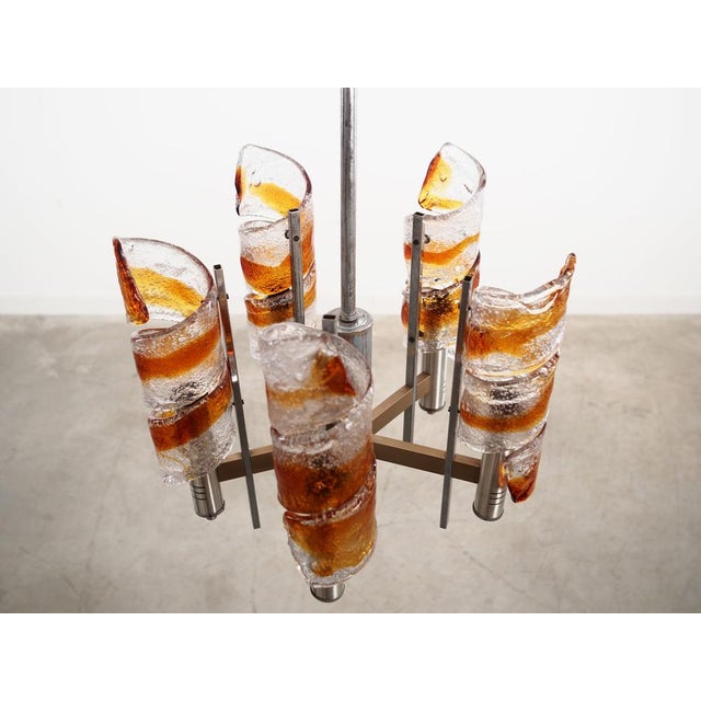 Metal Italian Pendant Lamp in Murano Glass, Italy, 1970s For Sale - Image 7 of 18