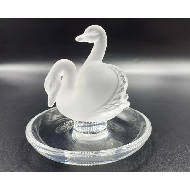 White Deux Cygnes Ring Plate from Lalique, 1960s For Sale - Image 8 of 12