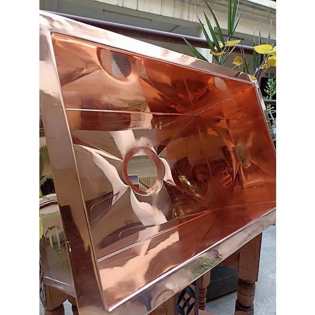 2020s Undermount Copper Sink With Brass Drain For Sale - Image 5 of 6