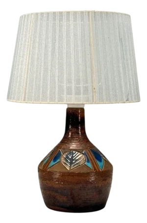 Julie Keramik, Danish Modern, Brown Ceramic, Table Lamp, Denmark, 1960s