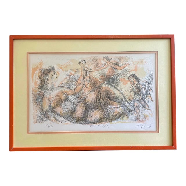 Chaim Gross Pencil Signed Lithograph and Numbered Titled Mothers Joy For Sale