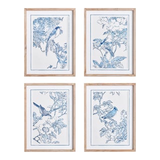 Monochromatic Bird Study, Set Of 4 For Sale