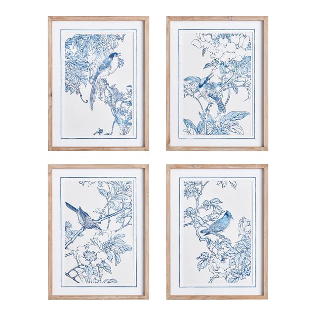 Monochromatic Bird Study, Set Of 4 For Sale