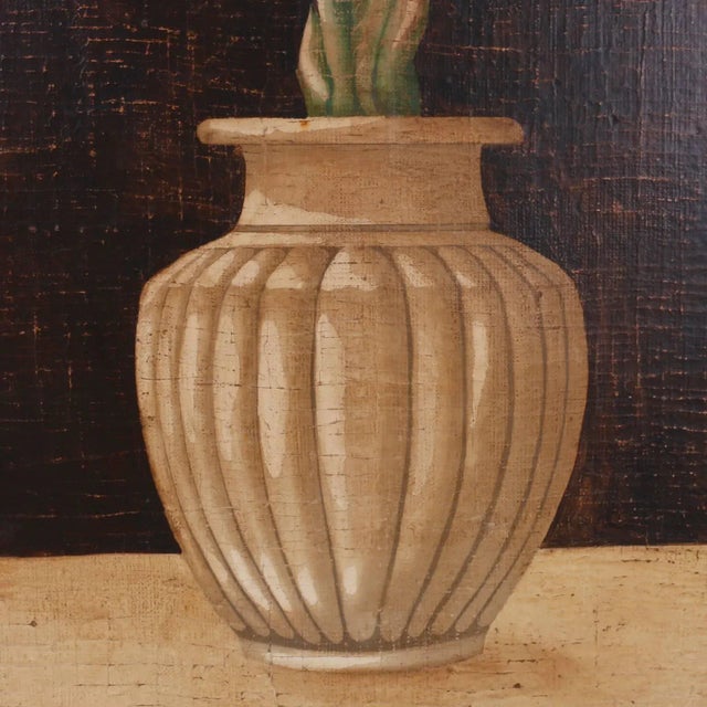 Paint Oil Painting on Burlap of Lily Flowers For Sale - Image 7 of 9