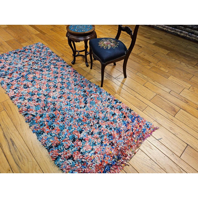 Vintage Moroccan Boucherouite Shag Runner, Handwoven Wool & Cotton, 3' X 9' For Sale - Image 9 of 13