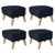 Blue Natural Oak Raf Simons Vidar 3 My Own Chair Footstools by Lassen, Set of 4 For Sale - Image 6 of 6