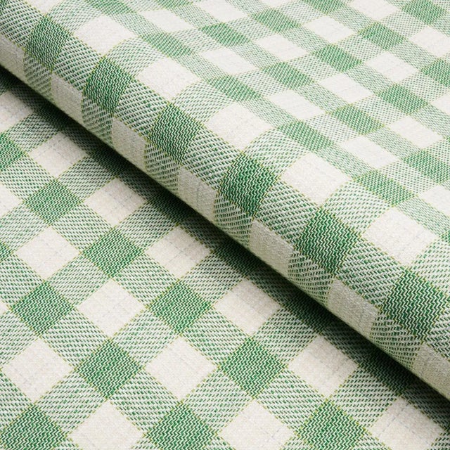 American Sample - Schumacher Martina Plaid Indoor/Outdoor Fabric in Green For Sale - Image 3 of 3
