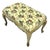 Antique Italian tufted floral upholstered footstool. Hand-painted wood frame with carved aprom and cabriole legs. Newly...