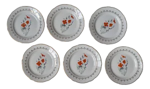 Boheminan Dessert Plates from Sarreguemines Francette, 1930s, Set of 6