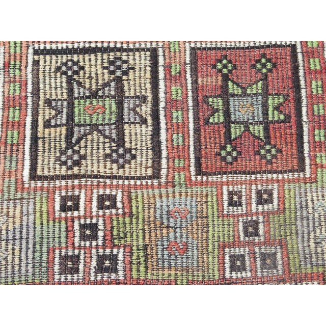 1960s Vintage Turkish Handmade Kilim Rug - 69"x105" For Sale - Image 9 of 12