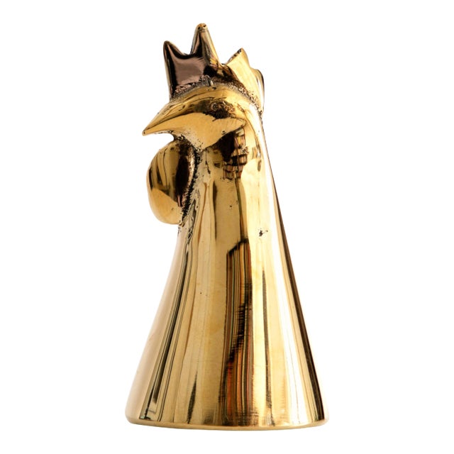 Carl Auböck Model #4272-2 'Rooster' Brass Bell For Sale