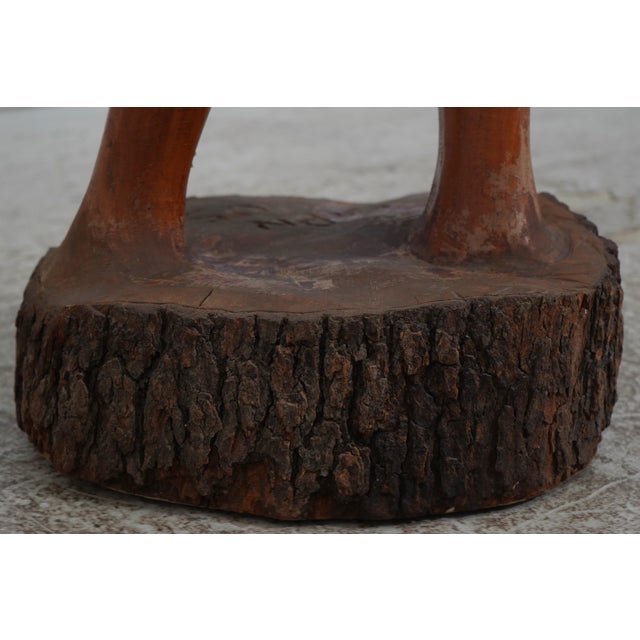 Brown Life Size Modern Design Woman Wood Carved Sculpture Statue - Signed GPN For Sale - Image 8 of 11
