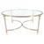 Maison Jansen Italian Round 38" Brushed Chrome & Brass Bezel & leg Glass Top Coffee Table For Sale - Image 4 of 12