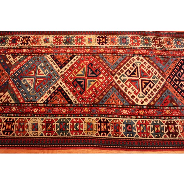 Nazmiyal Collection Antique Kazak Runner Rug For Sale In New York - Image 6 of 8