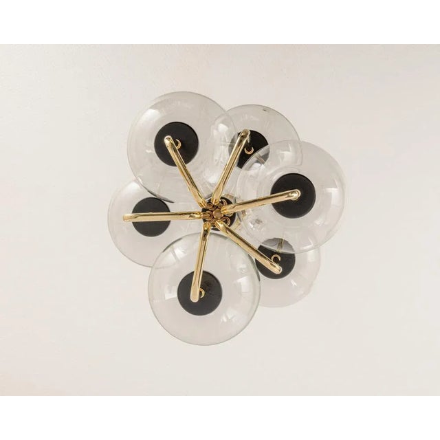 Gold Small Sciolari Style Brass Pendant Light, Germany, 1970s For Sale - Image 8 of 10