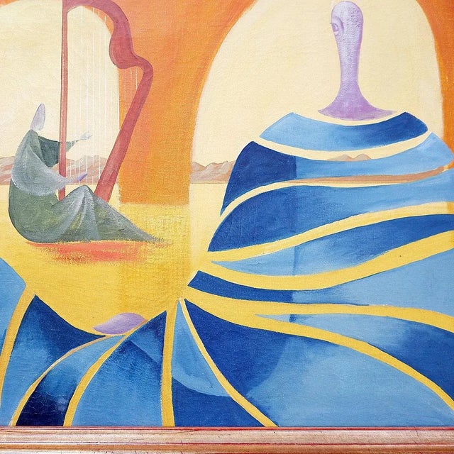 Walter Lewy, Surrealist Scene, 1974, Oil on Canvas For Sale - Image 4 of 16
