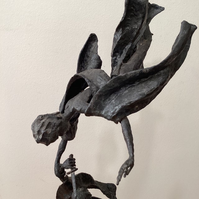 1970s Mid Century Tall Brutalist Welded Steel Sculpture Unsigned For Sale - Image 5 of 12