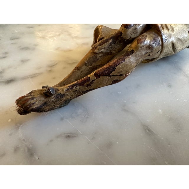 17th Century Alpine Wooden Christ Torso with Polychrome Traces For Sale - Image 14 of 15