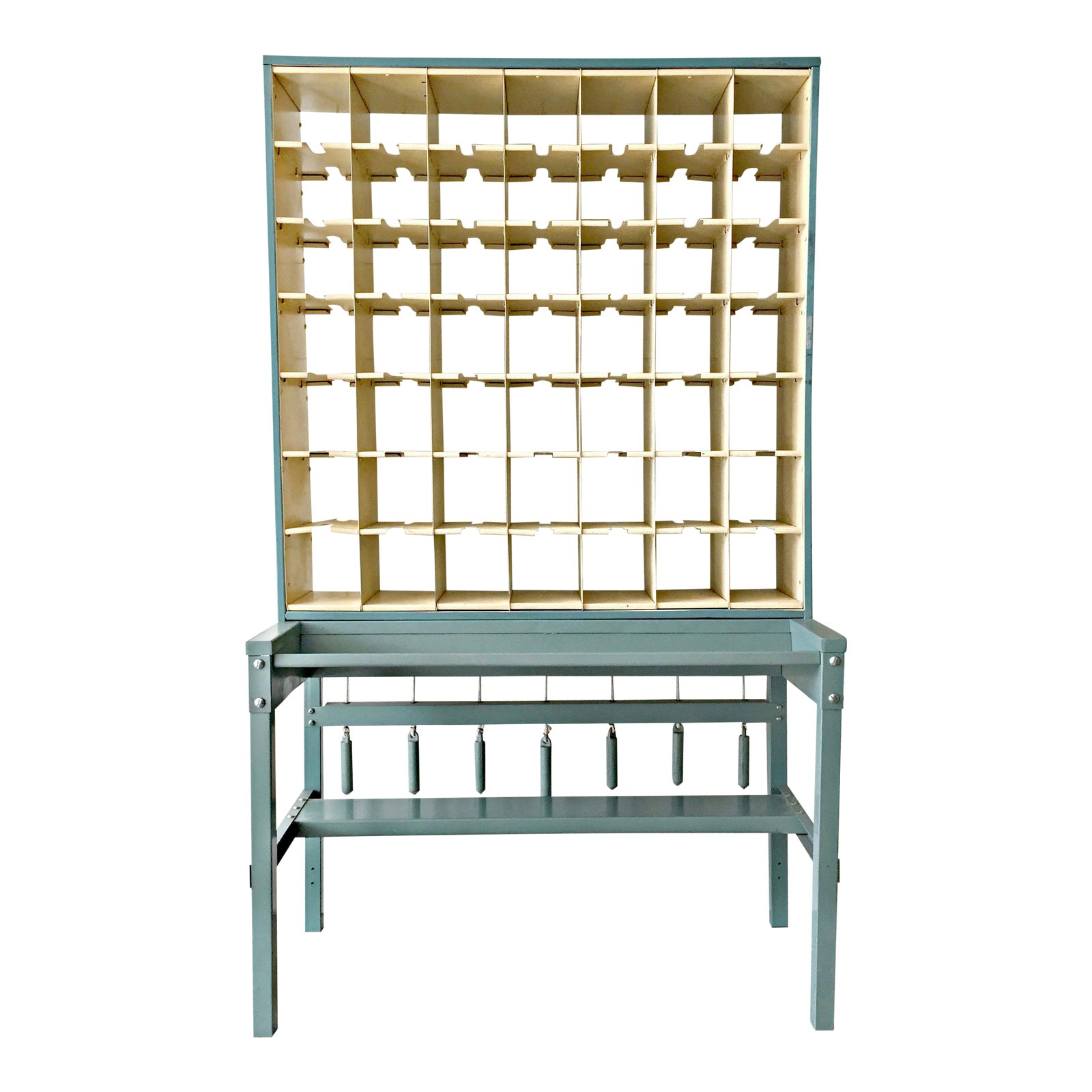 Vintage Teal Steel Mail Sorter / Organizer Chairish