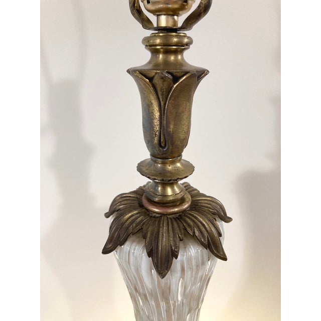 Glass Large 1950s Murano Aventurine Fluted Glass Table Lamp For Sale - Image 7 of 11