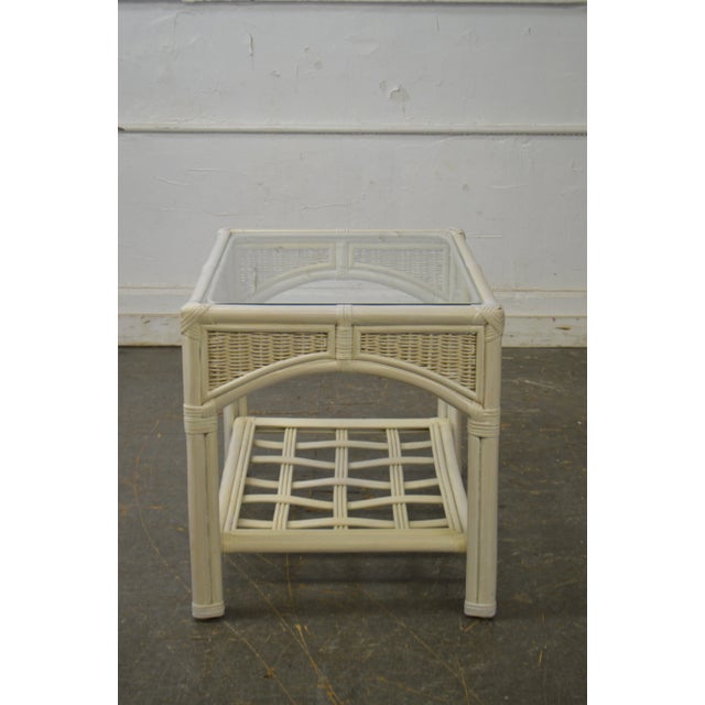 Link Taylor White Painted Glass Top Side Tables - a Pair For Sale In Philadelphia - Image 6 of 13