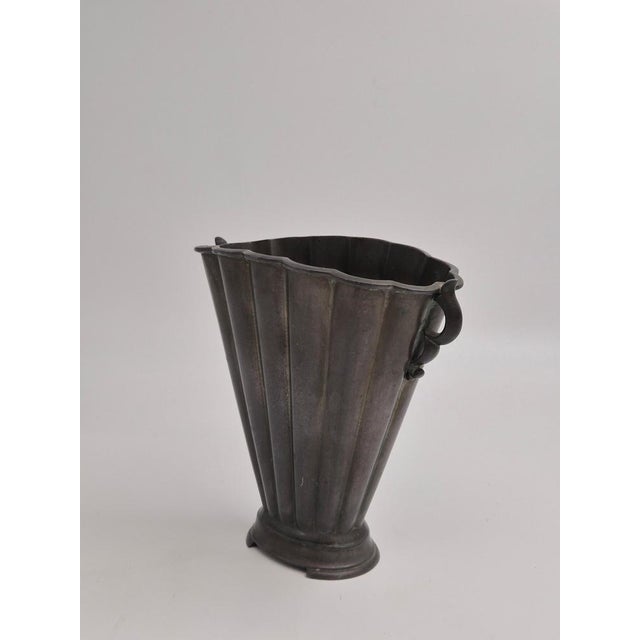 Danish Grace Art Deco Sculptural Vase in Diskometal by Just Andersen, 1930s For Sale - Image 6 of 13