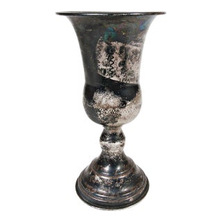 Antique Sterling Silver Kiddush Cup Goblet, Early 20th Century Judaica For Sale