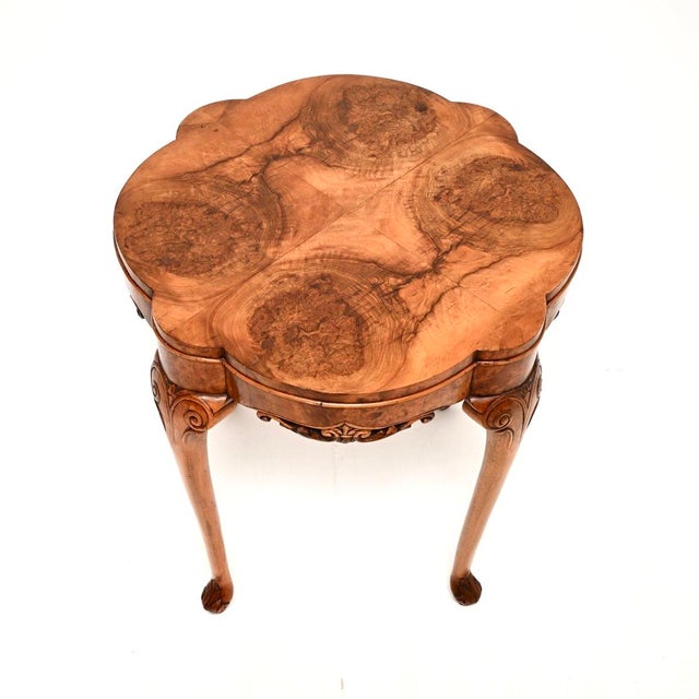 Early 20th Century Antique Burr Walnut Occasional Side Table, 1900 For Sale - Image 5 of 8
