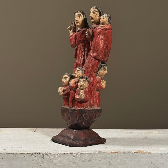 Antique 19th Century Hand Carved Folk Art Santos Sculpture This 19th century Santos sculpture represents a piece of...
