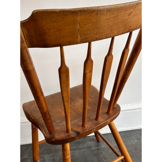 19th Century Antique Rustic Arrow Back Windsor Dining Chair For Sale - Image 6 of 8