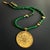 Green Jade Stone Spiritual Soul Gold Medallion Pendant Necklace For Sale - Image 11 of 16